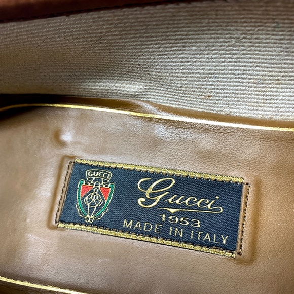 GUCCI 1953 Smoke Brown Leather Gold Bit Loafers - Picture 8 of 8